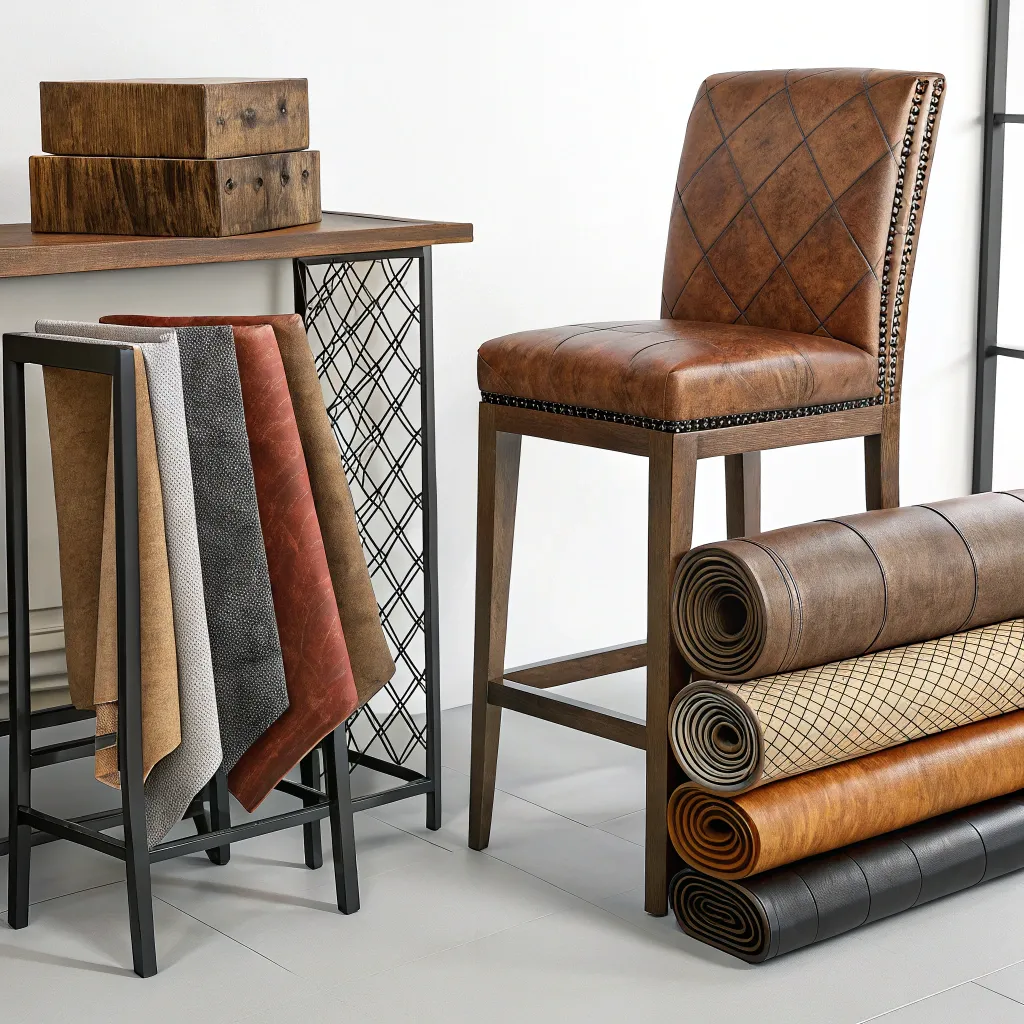 Various furniture materials displayed artistically