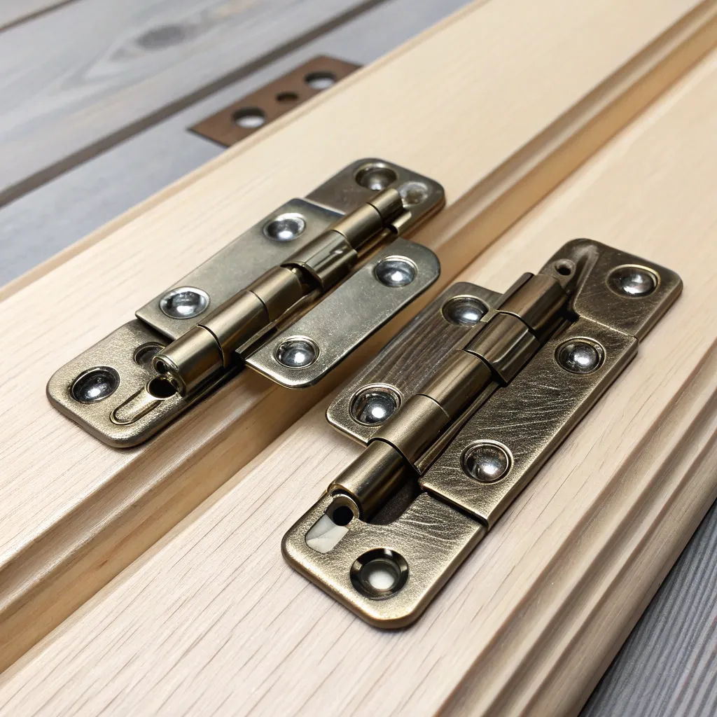 Sturdy metal hinges essential for cabinet doors